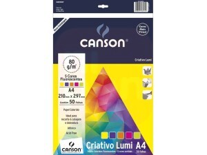 Papel Criativo Lumi A4 75g 5 Cores - Canson