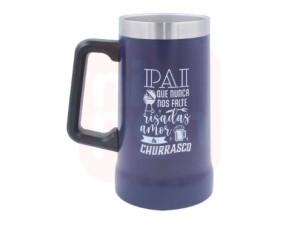Caneca Termica De Inox Para Cerveja Com Parede Dupla Frases Pai 700ML